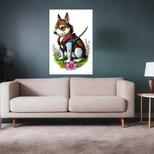 Hund Knight AI Art Poster