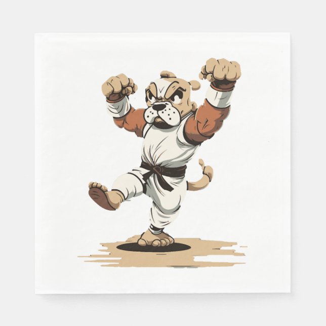 Hund Knows Karate Pappersservett (Framsidan)