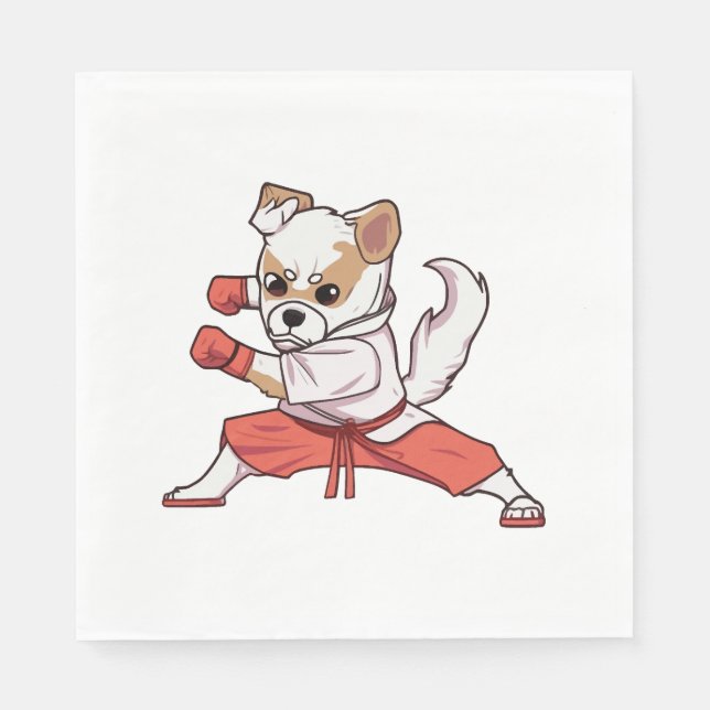 Hund Knows Karate Pappersservett (Framsidan)