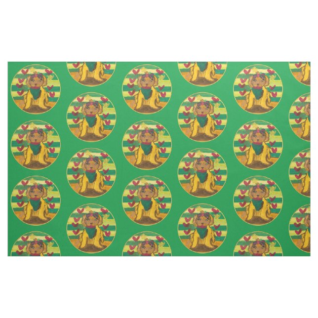 Hund "Konst av barn" Tyg (Fat Quarter)