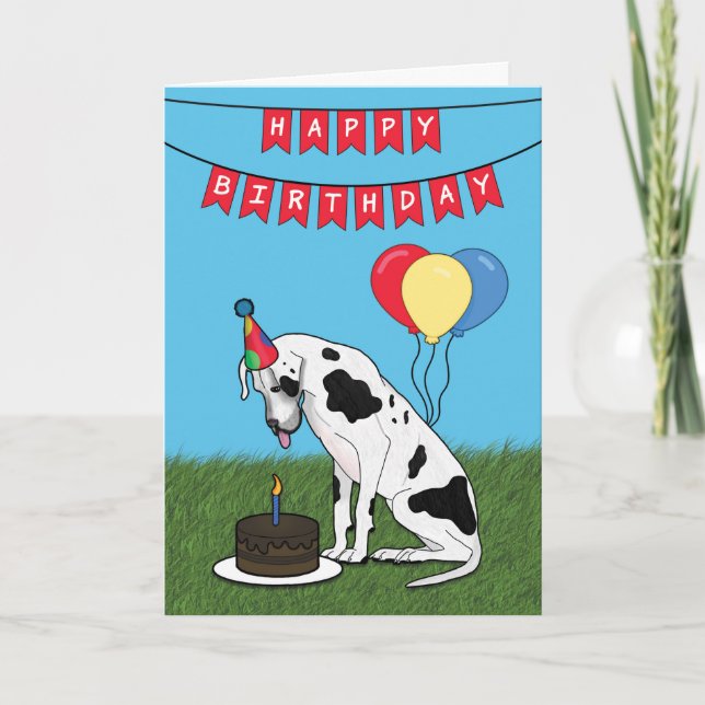 Hund-kort för grattis på födelsedagen Great dane Kort (Framsida)