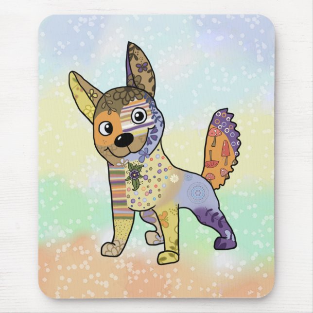 Hund kunterbunt  musmatta (Framsidan)
