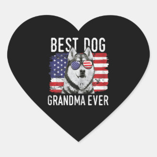 Hund | Kvinnor i den amerikanska Flagga Best Hund Hjärtformat Klistermärke