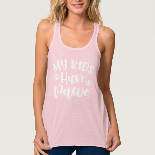 Hund Kvinnor T-shirt Hund Mamma Linne Med Racerback (Framsida)
