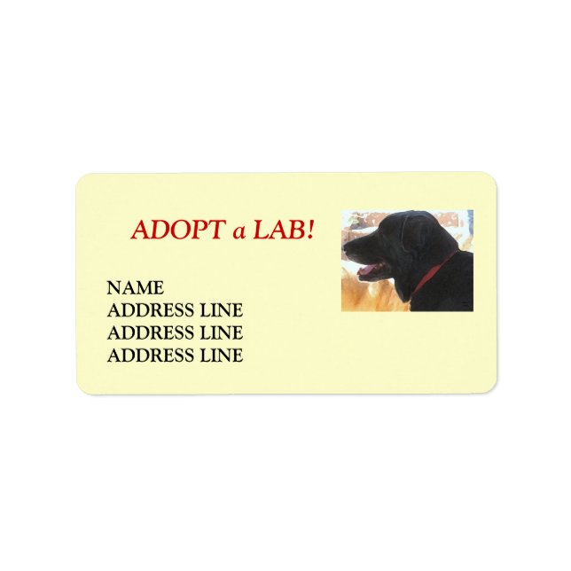 Hund Lab Shelter Adoption - Western Returadress Adressetikett (Framsidan)