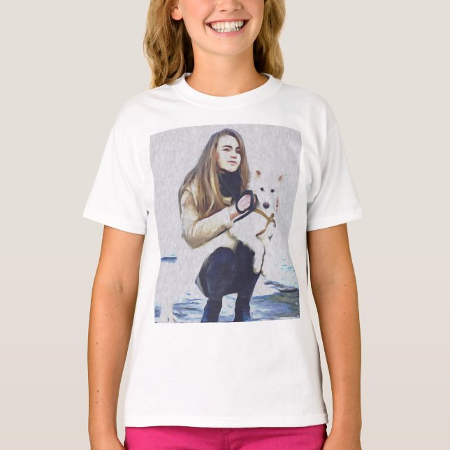 Hund, Laika, Djur T Shirt (Framsida)