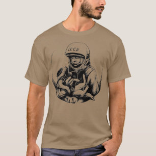 Hund Laika Yuri Gagarin Space First Astronaut T Shirt