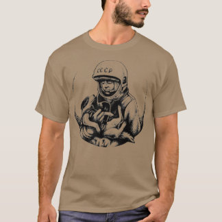 Hund Laika Yuri Gagarin Space First Astronaut T Shirt