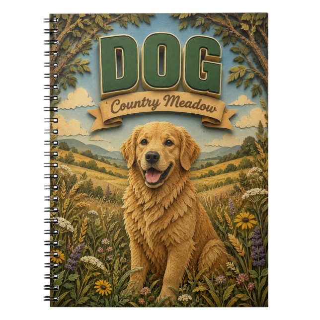 Hund Landskapsäng POPCUT Anteckningsbok (Framsidan)