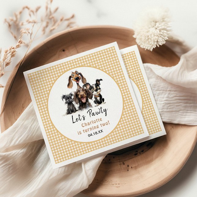 Hund Låt oss Pawty Birthday Pappersservett (Skapare uppladdad)