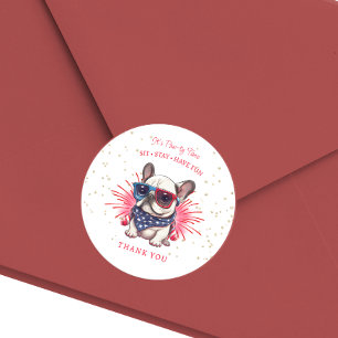 Hund Låt oss Pawty Birthday Sticker Runt Klistermärke