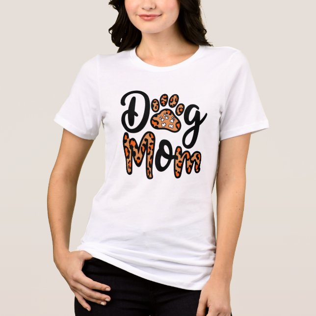 Hund Leopard Paw Skriv ut Tee (Framsida)