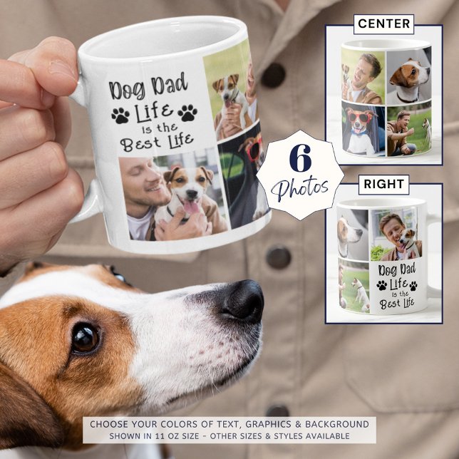 Hund Life Best Life 6-foton Kaffemugg (Skapare uppladdad)