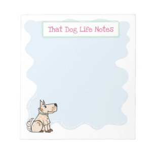 Hund Life Cute Hund Bones Blue Anteckningsblock