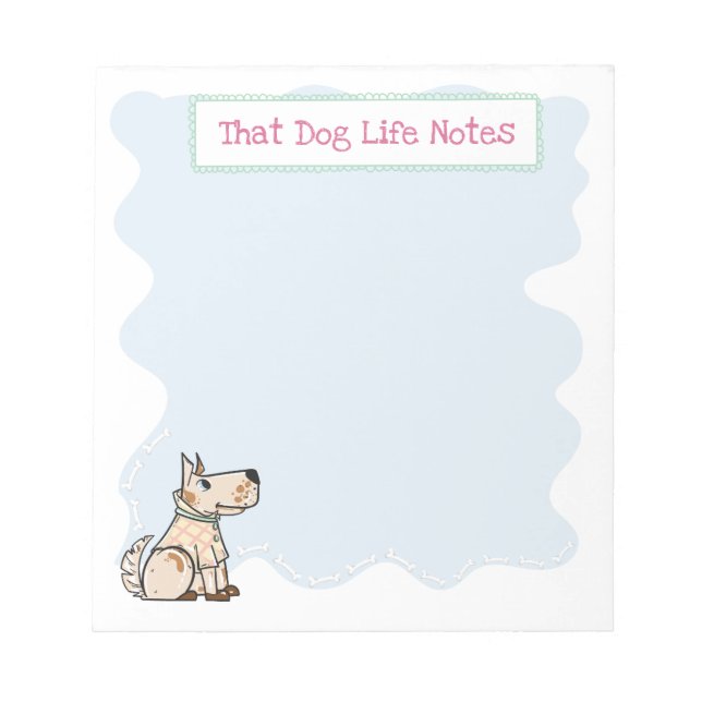 Hund Life Cute Hund Bones Blue Anteckningsblock (Framsida)