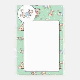 Hund Life Grönt Hund Mönster Post-it Block