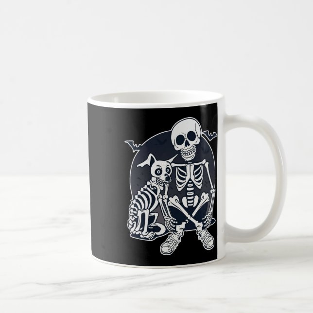 Hund like Bones Halloween Skeleton Costume Kaffemugg (Höger)