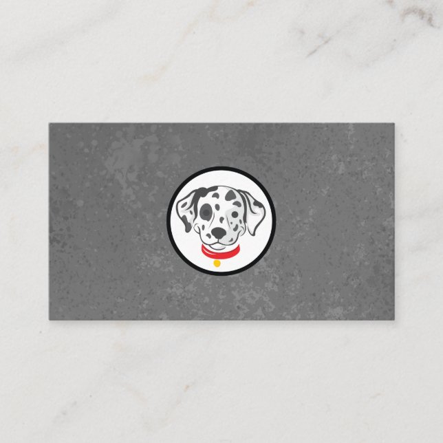 Hund Logotyp | Cute Spoted Dalmatian Doggy Visitkort (Framsida)