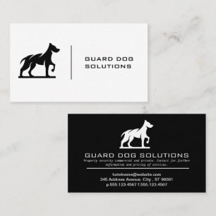 Hund Logotyp Enkel svart vit Visitkort