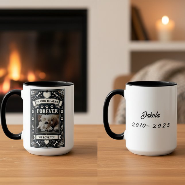Hund Loss-minne Foto Memorial Mugg (Personalized pet photo dog memorial coffee cup)