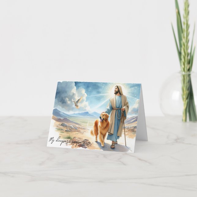 Hund Loss Sympathy-Jesus med Golden Retriever Kort (Framsida)