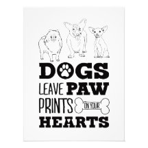 Hund Löv Tass avtryck på ditt hjärta Cute Puppy Sk