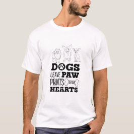 Hund Löv Tass avtryck på ditt hjärta Cute Puppy Sk T Shirt