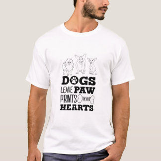 Hund Löv Tass avtryck på ditt hjärta Cute Puppy Sk T Shirt