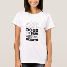 Hund Löv Tass avtryck på ditt hjärta Cute Puppy Sk T Shirt