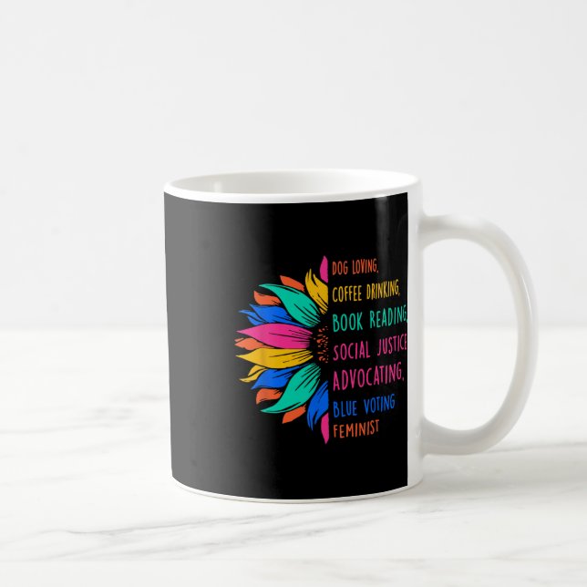 Hund Loving Coffee Drinking Bok Reading Social Jus Kaffemugg (Höger)