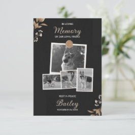 Hund Loving Memory Funeral Tack Kort