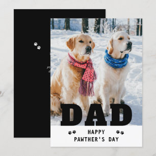 Hund Lycklig Fars dag Paw Skriv ut ett lustigt fot Julkort