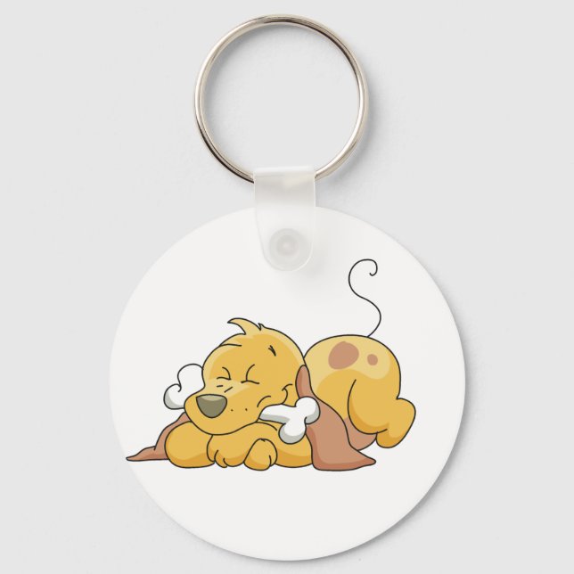 Hund lycklig med benskjortor och gåvor nyckelring (Framsida)