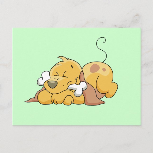 Hund lycklig med benskjortor och gåvor vykort (Framsida)