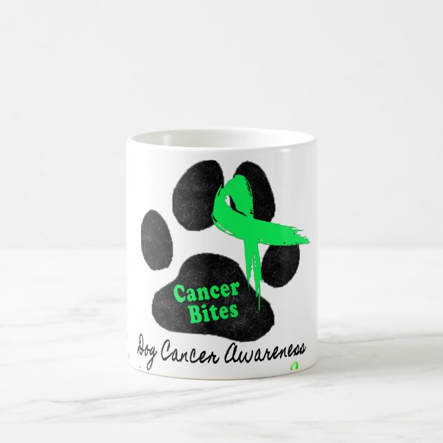 Hund lymfom band paw design grön svart kaffemugg (Center)