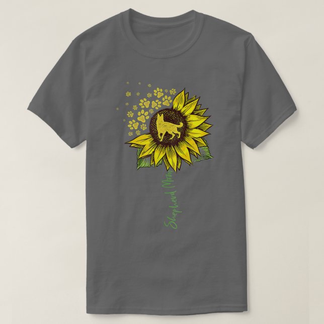 Hund M för tyska schepherd Mamma Solros Shepherd G T Shirt (Design framsida)