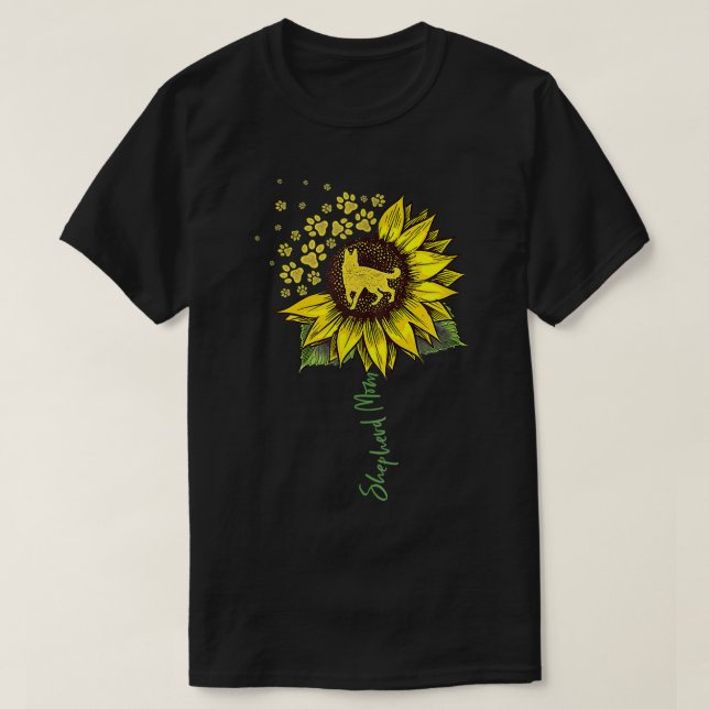 Hund M för tyska schepherd Mamma Solros Shepherd G T Shirt (Design framsida)