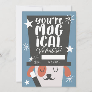 Hund Magician Kids Classroom Valentines day Julkort