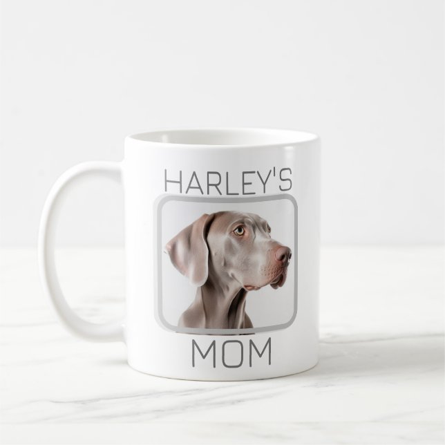 Hund Mamma 2 Foto Simple Modern Minimalist Kaffemugg (Vänster)