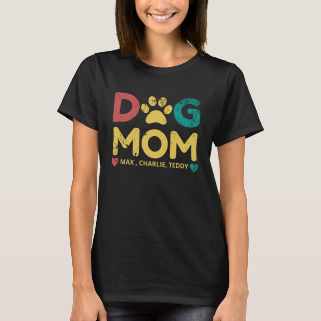 Hund Mamma /Add Your Hund Namn /Personlig T-Shirt (Framsida)