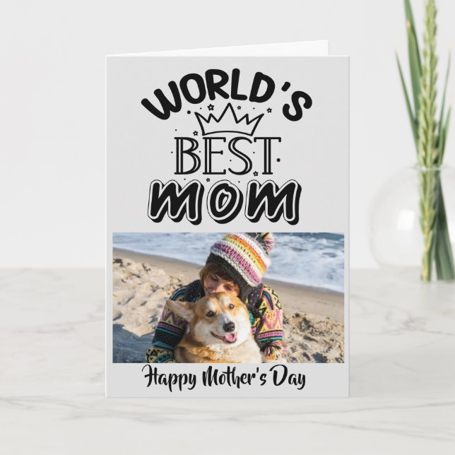 Hund mamma anpassningsbar husfoto mor's day card tack kort (Framsida)
