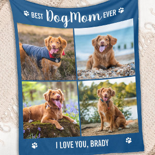HUND MAMMA Anpassningsbar Modern Photo Collage Hun Fleecefilt