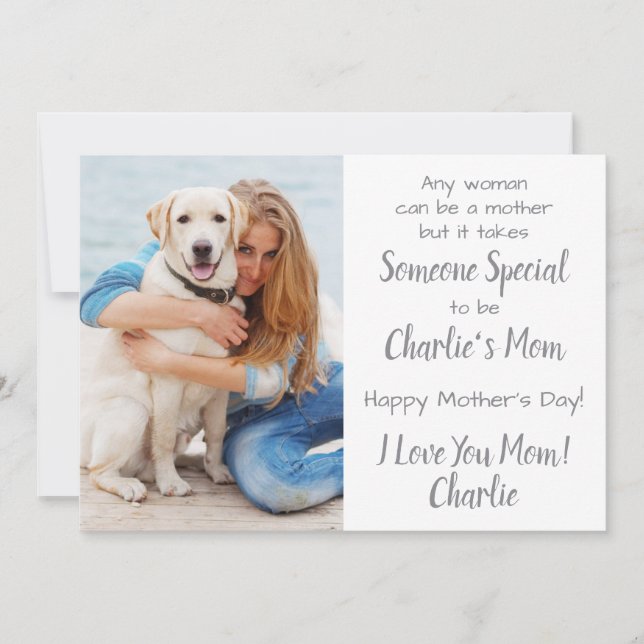 Hund Mamma Anpassningsbar Pet Photo Mors dag Julkort (Framsida)