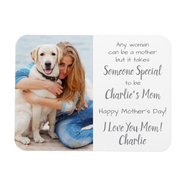 Hund Mamma Anpassningsbar Pet Photo Mors dag Magnet (Horisontell)