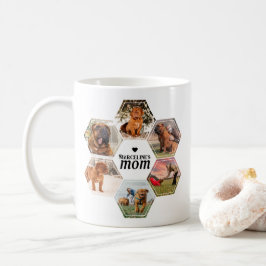 Hund Mamma Anpassningsbar Photo Collage med Namn B Kaffemugg