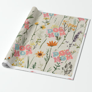 hund mamma blommigt presentpapper