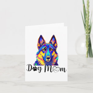 Hund Mamma Coola Färgfull tysk shepherd Heart Tass Kort