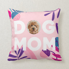 HUND MAMMA, ditt Valp-foto, Rosa Flowers & Löv Kudde
