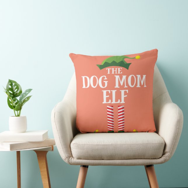 Hund Mamma Elf Matching Familjegrupp Party Kudde (Stol)
