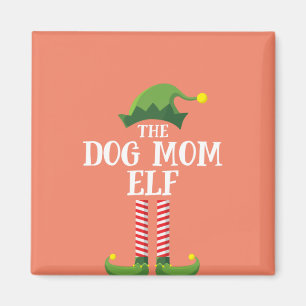 Hund Mamma Elf Matching Familjegrupp Party Magnet